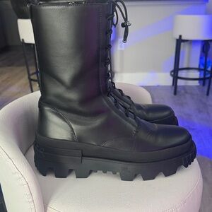 Moncler Black Leather Men's Boots